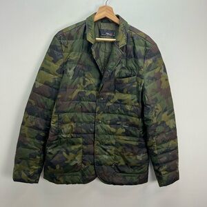 Ralph Lauren RLX Camo Down Puffer Jacket Blazer Mens Medium Gorpcore